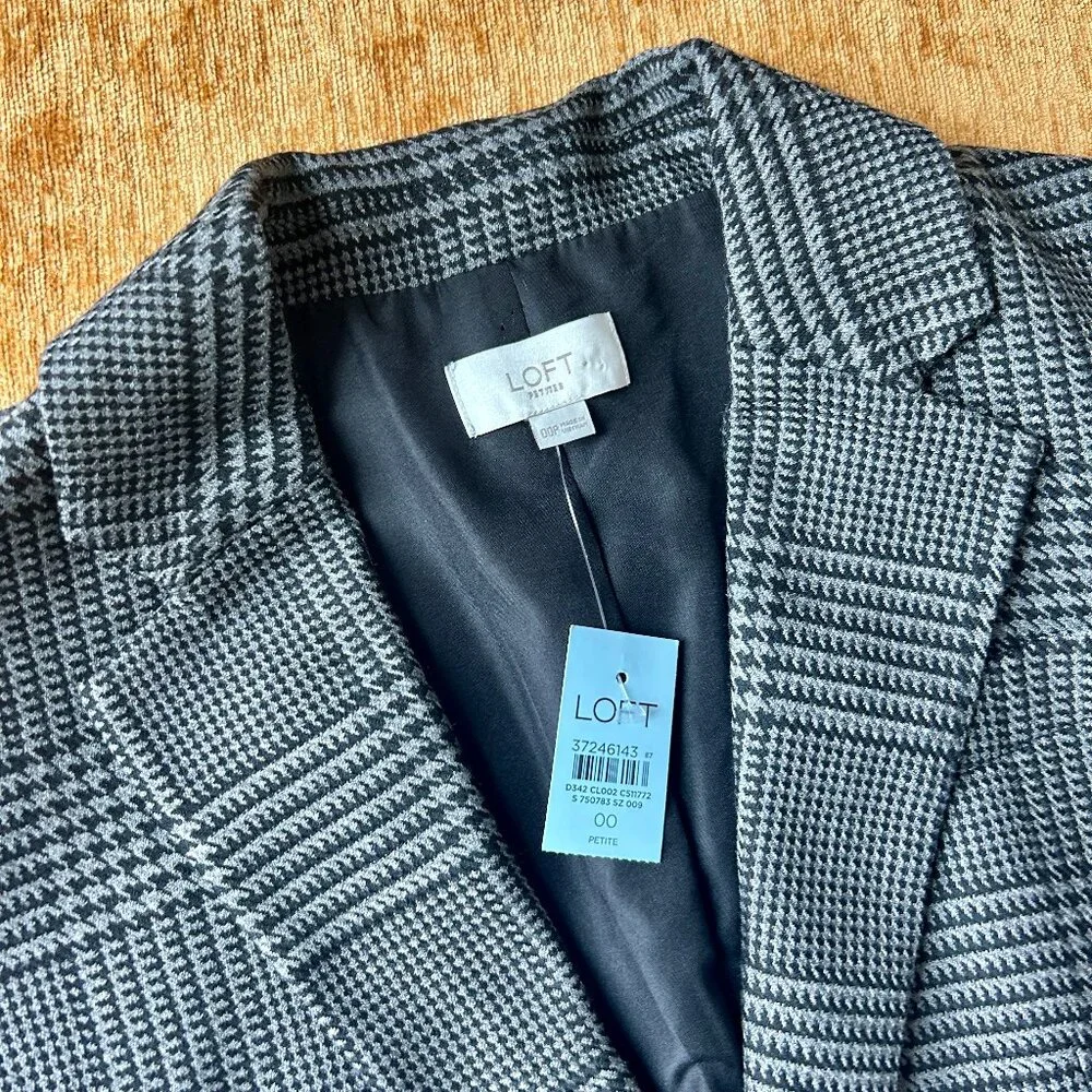 NWT Ann Taylor Loft Herringbone Blazer 00P - Picture 1 of 7